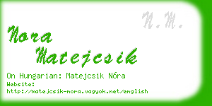 nora matejcsik business card